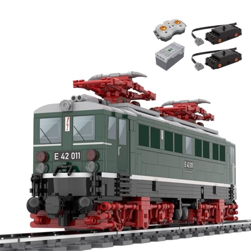 BlocteckToy MOC Klemmbausteine Technik Zug Set, 1375 Teile E42 Lokomotive Zug Modell Bausteine mit Schienen und Motoren Montage Bauspielzeug, Geschenk für Erwachsene und Jungen von BlocteckToy