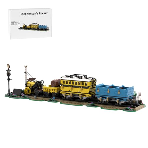 BlocteckToy MOC Klemmbausteine Technik Zug Stephensons Rakete - 2327 Teile, MOC-176642 von BlocteckToy