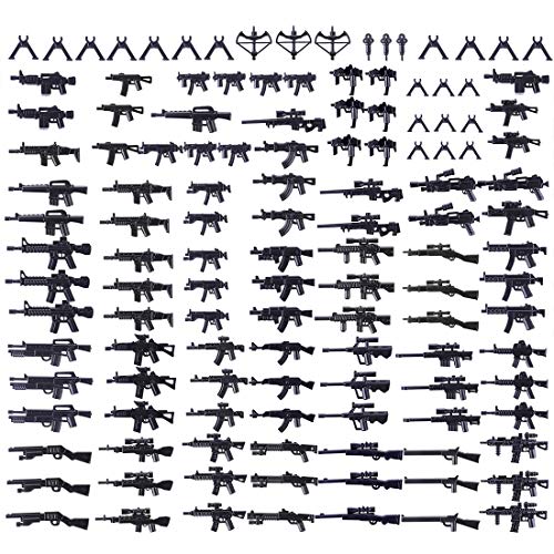 BlocteckToy Militär Waffen Set für Figuren, Polizei - 90 Stück Custom Figuren SWAT Team Modern Armee Waffen Zubehör Paket- Kompatibel mit Großen Marken Bausteinen - CT22 von BlocteckToy