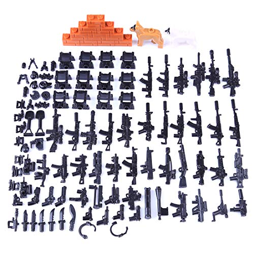 BlocteckToy Militär Waffen Set für Figuren, Polizei - Custom Figuren SWAT Team Modern Armee Waffen Zubehör Paket- Kompatibel mit Großen Marken Bausteinen - CT15 von BlocteckToy