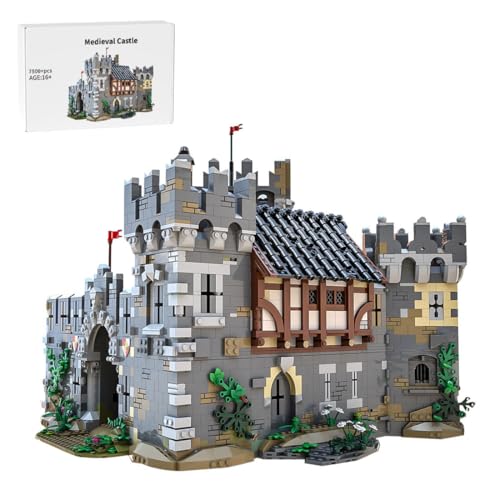 BlocteckToy Mittelalterliche Burg 7500 Teile Klemmbausteine Mittelalterliches Architecture Schloss Gebäude Set, MOC-68151 von BlocteckToy