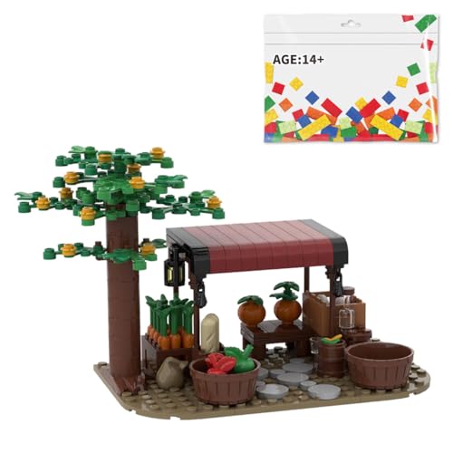 BlocteckToy Mittelalterliche Lebensmittelhändler MOC Klemmbausteine Modell, 171 Teile Mittelalterliches Haus Gebäude Set, Kompatibel mit 21325 Mittelalterliche Schmiede, MOC-78754 von BlocteckToy