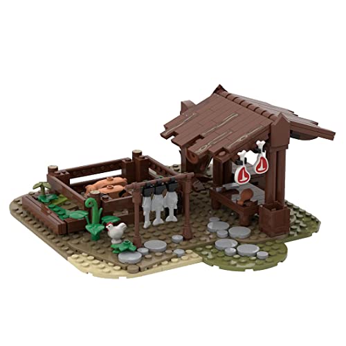 BlocteckToy Mittelalterliche Metzger MOC Klemmbausteine Modell, 270 Teile Mittelalterliches Haus Gebäude Set, Kompatibel mit 21325 Mittelalterliche Schmiede, MOC-78792 von BlocteckToy