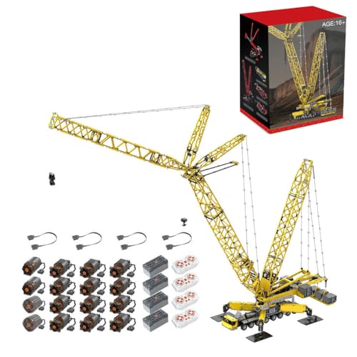 BlocteckToy Technik Kran Klemmbausteine, 12135 Teile LG1750 Bagger Raupenkran LKW Autokran MOC Baufahrzeug Bauspielzeug Modell mit 16 Motoren von BlocteckToy