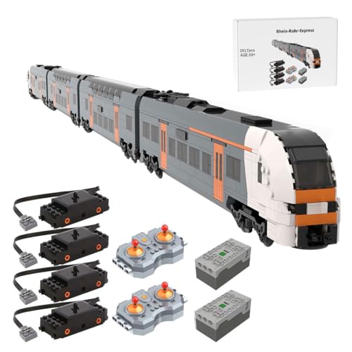 BlocteckToy Technik Zug Klemmbausteine Set, 2917 Teile 6-facher Rhein-Ruhr-Express Lokomotive Modell Montage Bauspielzeug, Geschenk für Erwachsene und Jungen, MOC-74130 von BlocteckToy