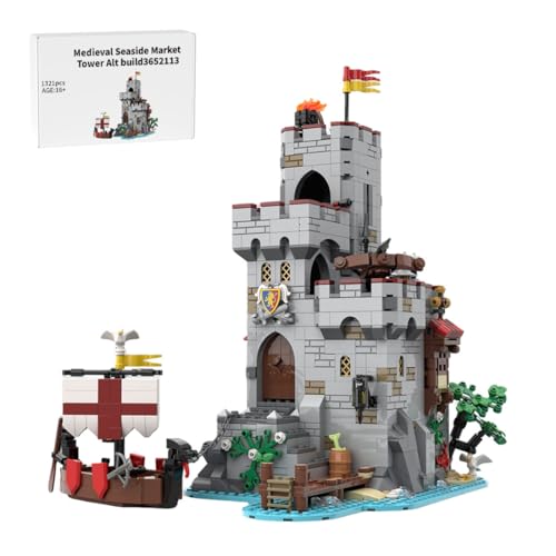 Mittelalterliche MOC, 1321 Teile DIY eine Architektur am Meer Vintage Klemmbausteine Set, Wohnraumdekoration Sammlerstück Geschenk für Erwachsene, MOC-206932 Mittelalterliche MOC, 1321 Teile DIY eine Architektur am Meer Vintage Klemmbausteine Set, Wohnraumdekoration Sammlerstück Geschenk für Erwachsene, MOC-206932 von BlocteckToy