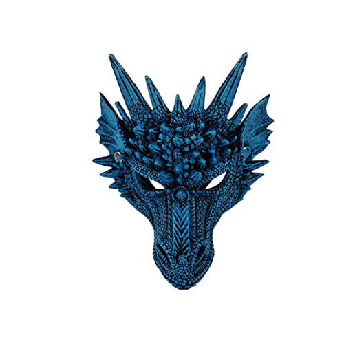 3D Dragon Face Cover, Halloween Party Gesichtsdecke Kreativ 3D Animal Dragon Face Cover Cosplay Kostüm Accessoire Carnival Party Face Cover für Weihnachten Halloween Ostern Blau, lustige Gesichtsabde von Blogiiup