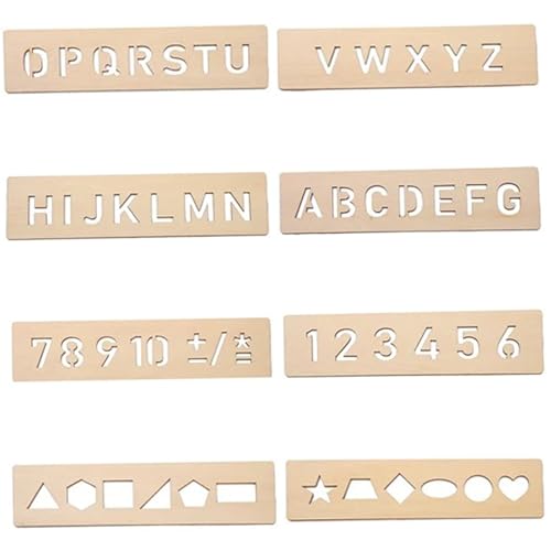 Blogiiup 8pcs Tracing Board 2x8 Zoll Holz Schreibschreiben Verfolgung Vorschule Lernen einfach zu verwendendem Buchstabenverfolgungspad für Kinderanfänger, Fadenbrett für Kinder, Alphanumeric von Blogiiup