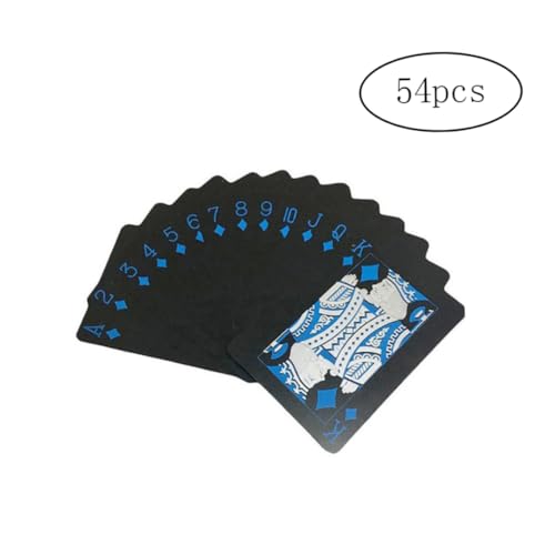 Blogiiup Magic Poker, PVC Cards Games Poker wasserdichte Poker Set Color Black Poker Card Sets klassisches Brettspiel Magic Tool, geeignetes 54pcs, Games Poker von Blogiiup