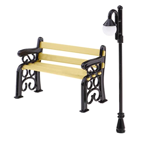 Blogiiup Puppenhauszubehör, Dollhouse Möbel 1:12 Miniaturpark Bank Straßenlampe Mini Dolls Haus Garten Ornament Accessoires, Garten Blogiiup Puppenhauszubehör, Dollhouse Möbel 1:12 Miniaturpark Bank Straßenlampe Mini Dolls Haus Garten Ornament Accessoires, Garten von Blogiiup