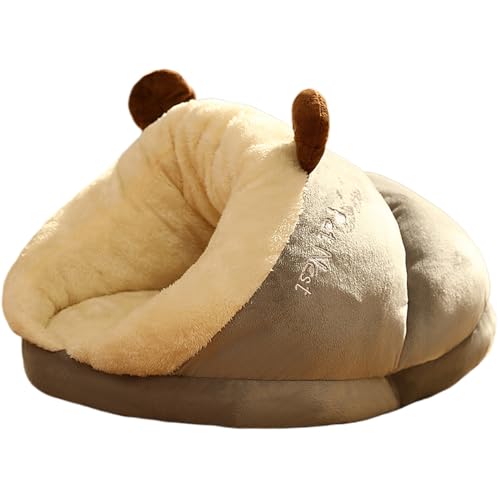 Blogiiup Süßes Katzenbett, Katze Schlafsack, weicher Warmer Katze Winterschlafsack, 360 ° Wickelbedeckte Katze Sack, waschbares süßes Katzenbett für Innenkatzen kleine Hunde, Katze Sack, m von Blogiiup