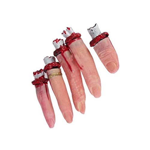 Blogiiup Tatort -Requisiten, 5 PCs beängstigende blutige abgetrennte Finger hacken Halloween -Party -Dekorationen Requisiten von Blogiiup