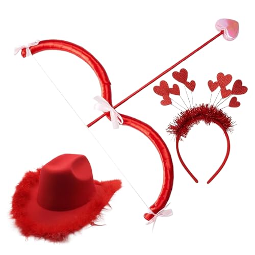 Cupid -Kostüm für Frauen, Cupid -Kostüm umfasst 15 -Zoll -Amorbogen und Pfeil, elastische Kopfbedeckung mit Herz und einen charmanten Hut, Cupid -Kostüm -Cosplay -Accessoires für Partyleistung von Blogiiup