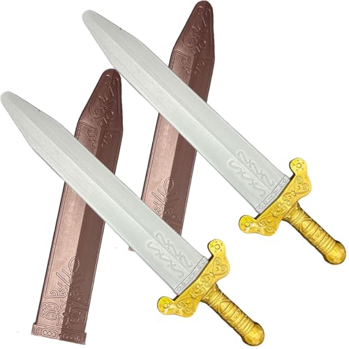 Knight Sword, 2 PCs Spielzeugschwert mit Hülle Halloween 19 in Long Medyval Knight Sword Safe Cosplay gefälschtes Plastikschwert für Spielkämpfe für Jungen Mädchen, Plastikschwert von Blogiiup