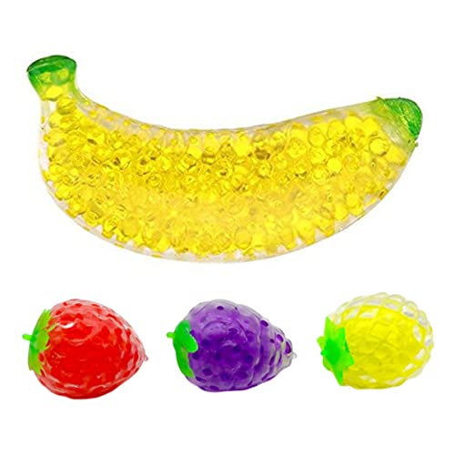 Obststressbällchen, Obst -Squeeze Stress Ball Wasserperlen Dehnbare Ballssenorische Spielzeugparty -Gefälligkeiten für Kinder Erwachsene Aprilscherz, Stressspielzeug, 4 PCs von Blogiiup