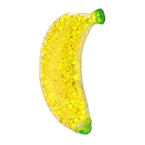 Blogiiup Squeeze Stress Ball, Wasserperlen Dehnbare Kugel, Stressabbau Wasserperlen Squeeze Spielzeug, Obstsusorikspielzeug für Kinder Erwachsene Aprilscherz, Banane, Banane von Blogiiup