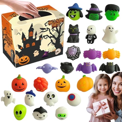 Stressspielzeug, Squeeze Toys 24PCs/Set Halloween-Stressspielzeug für Kinder Erwachsene Cartoon Entzückende Halloween-Spielzeuge für Halloween-Behandlungen Nicht-Süßigkeiten, Halloween-Spielzeuge von Blogiiup