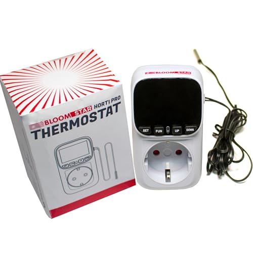 Bloomstar by Crescience Horti Pro Thermostat Temperaturregler Temperaturschalter mit Messfühler Steckdose für Heizung und Klimageräte 230V 3500W von Bloomstar