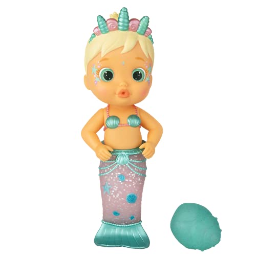 BLOOPIES MERMAIDS Flowy | Meerjungfrau Badepuppe mit Tierchen, die Wasser spritzen, für Badespaß und Wasser-Action | Ideales Badespielzeug für kinder ab 2 Jahren von Bloopies