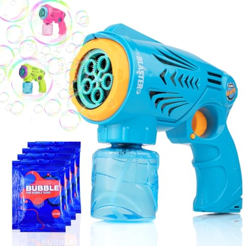 Blubbel Seifenblasenpistole, Seifenblasenmaschine, 150ml Tank Seifenblasenflüssigkeit, Automatische Seifenblasen Pistole, Blasen Kanone, Luftblasen Bazooka Bubble Gun, Geschenke für Kinder, Hochzeit von Blubbel