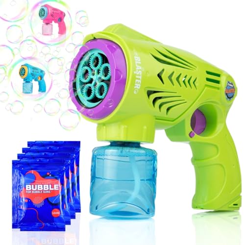 Blubbel Seifenblasenpistole, Seifenblasenmaschine, 150ml Tank Seifenblasenflüssigkeit, Automatische Seifenblasen Pistole, Blasen Kanone, Luftblasen Bazooka Bubble Gun, Geschenke für Kinder, Hochzeit von Blubbel