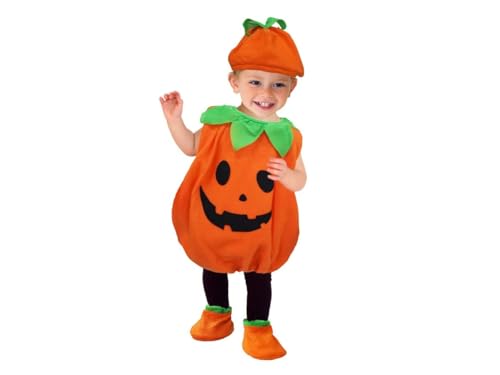 Blucielo Kürbis Halloween Kinderkostüm Jungen Mädchen Halloween Karneval Kostüm Party für Kinder für Fasching Party(100-110CM) von Blucielo