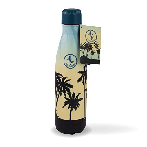 Blue Bananas 500 ml Edelstahl Trinkflasche – Stylische Trinkflasche Edelstahl Vakuum Flasche - Motiv Sunrise Beach von p:os