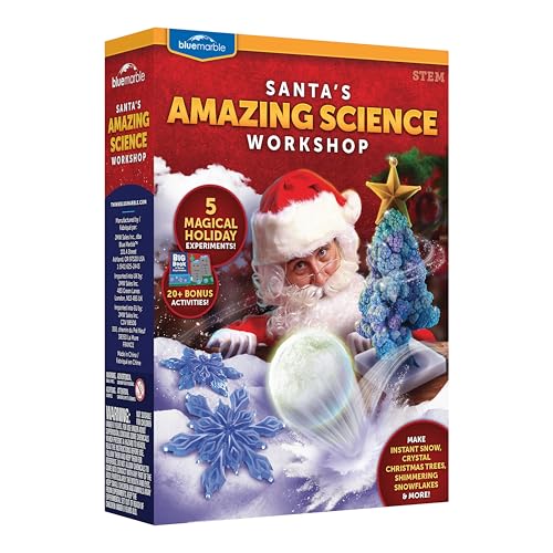 Blue Marble Santas Weihnachtswissenschafts-Workshop - Festliches Mint-Set für Kinder mit 5 magischen Experimenten & 20 Bonusaktivitäten, Bildungsspielzeug, Kinder ab 8 Jahren von Blue Marble