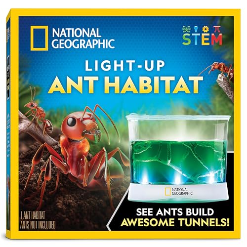 National Geographic Ameisenfarm Kit – beleuchtetes Ameisen-Terrarium mit integrierten Lupen, Tunnel-Starterwerkzeug und mehr, Ameisenfarmen für Kinder, Ameisenheim, Ameisenkolonie, Ameisenlebensraum, von Blue Marble