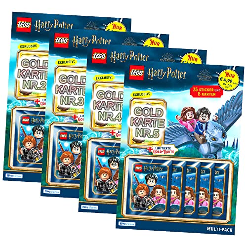 Blue Ocean Lego Harry Potter Sticker Serie 1 (2023) - Alle 4 Multipack Sammelsticker Bundle + 10 Originale STRONCARD Hüllen von Blue Ocean / STRONCARD