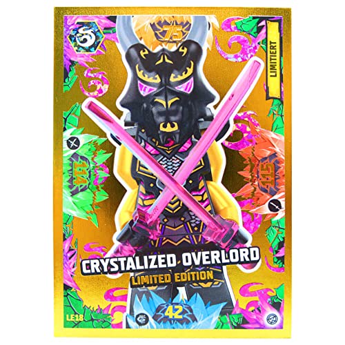 Lego Ninjago Karten Trading Cards Serie 8 - Crystalized (2023) - LE18 Gold Karte Sammelkarten Bundle + 10 Originale Hüllen von Blue Ocean / STRONCARD