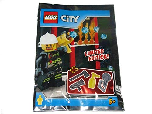 LEGO City Feuerwehrmann Minifigur Folien-Set 951704 (Beutel) - 17 Teile + 1 Minifigur - 6 Jahre - 12 Jahre von Blue Ocean