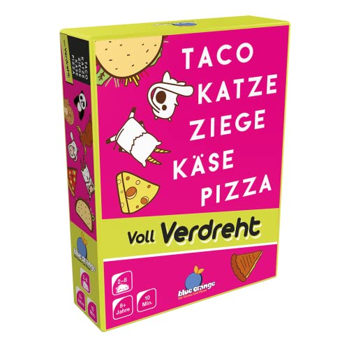 Blue Orange, Taco Katze Ziege Käse Pizza: Voll Verdreht, Partyspiel, Kartenspiel, 2-8 Spieler, Ab 8+ Jahren, 10 Minuten, Deutsch von Blue Orange