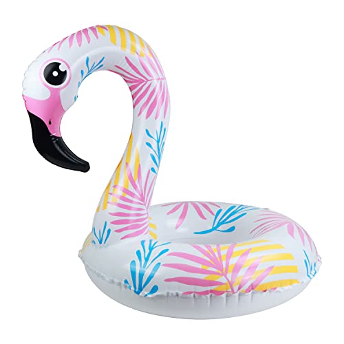 BLUE SKY - Rosa Flamingo-Schwimmring - Aufblasbar - 069789 - Rosa - Kunststoff - 120 cm Durchmesser - Spielzeug für Kinder und Erwachsene - Outdoor-Spiel - Pool - Ab 8 Jahren von BLUE SKY