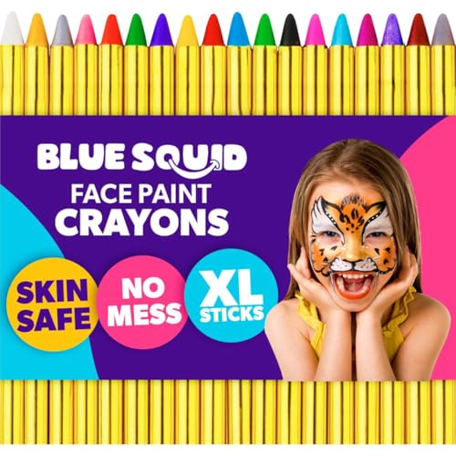 Blue Squid Kinderschminke Set, 18 Farben Gesichtsfarbe Schminkstifte, Kinder Schminkset Ideal für Partys Mädchen, Gesichtsfarben, Halloween, Fasching, Karnavel Professionelle Schminke von Blue Squid