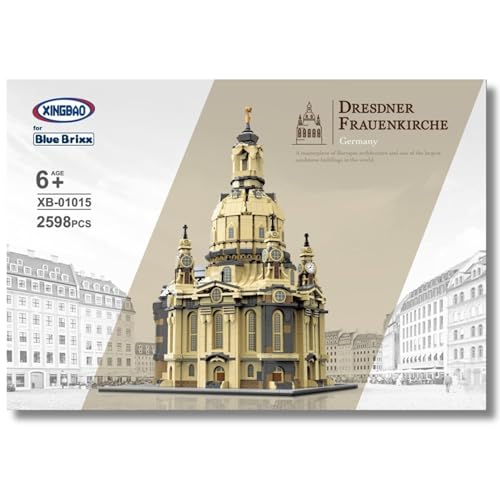 BlueBrixx 01015 Marke Xingbao – Dresdner Frauenkirche aus Klemmbausteinen mit 2598 Bauelementen Kompatibel mit Anderen Klemmbausteinmarken. Lieferung in Originalverpackung. von BlueBrixx