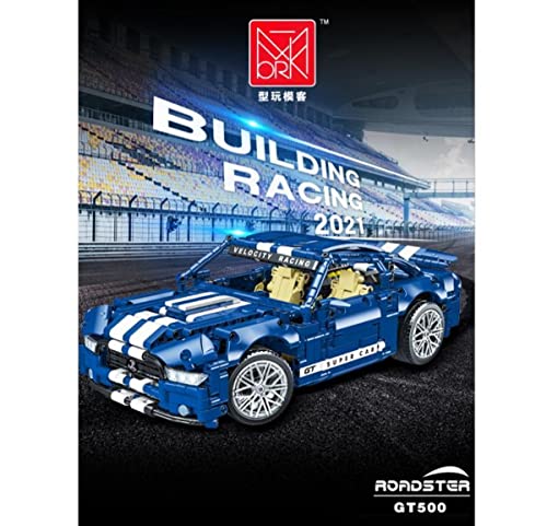 BlueBrixx 023021-1 Marke Mork – Blaues Muscle Car aus Klemmbausteinen mit 1428 Bauelementen. Kompatibel mit Anderen Klemmbausteinen. Lieferung in Originalverpackung. von BlueBrixx