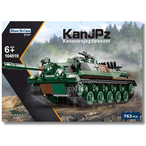 BlueBrixx Pro 104519 – Kanonenjagdpanzer 4-5 (KanJgPZ), Bundeswehr aus Klemmbausteinen mit 763 Bauelementen. Kompatibel mit Anderen Klemmbausteinen. Lieferung in Originalverpackung. von BlueBrixx