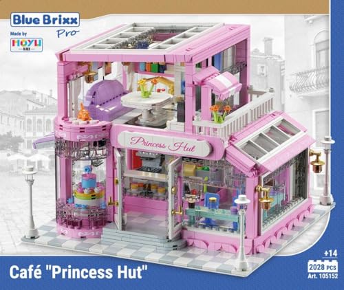 BlueBrixx Pro 105152 – Cafe Princess Hut aus Klemmbausteinen mit 2028 Bauelementen. Kompatibel mit Anderen Klemmbausteinen. Lieferung in Originalverpackung. von BlueBrixx