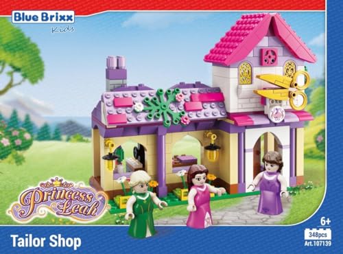 BlueBrixx Kids 107139 – Princess Leah: Königliche Schneiderei aus Klemmbausteinen mit 348 Bauelementen von BlueBrixx