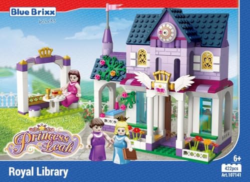 BlueBrixx Kids 107141 – Princess Leah: Königliche Bibliothek aus Klemmbausteinen mit 422 Bauelementen von BlueBrixx