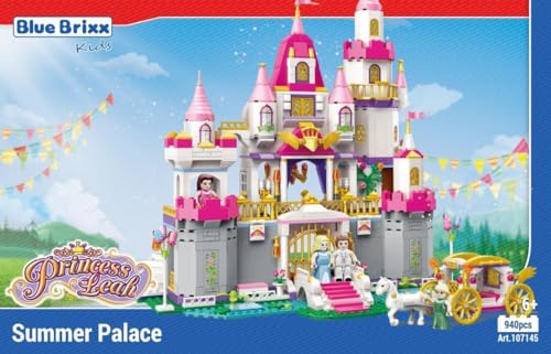 BlueBrixx Kids 107145 – Princess Leah: Sommerpalast aus Klemmbausteinen mit 940 Bauelementen von BlueBrixx