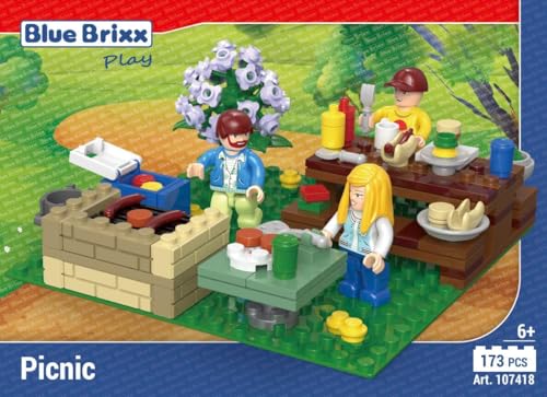 BlueBrixx Play 107418 – Picknick aus Klemmbausteinen mit 173 Bauelementen von BlueBrixx