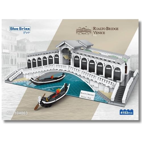 BlueBrixx Pro 104863 – Rialtobrücke, Venedig aus Klemmbausteinen mit 4153 Bauelementen. Kompatibel mit Anderen Klemmbausteinen. Lieferung in Originalverpackung. von BlueBrixx