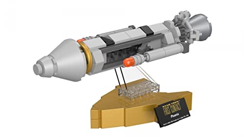 BlueBrixx Pro - Star Trek Phoenix - Sci-Fi Raumschiff-Modellbausatz für Erwachsene und Kinder, Klemmbausteine-Set aus 121 Teilen, Offizielle Lizenz, Science-Fiction Geschenk, 104961 von BlueBrixx