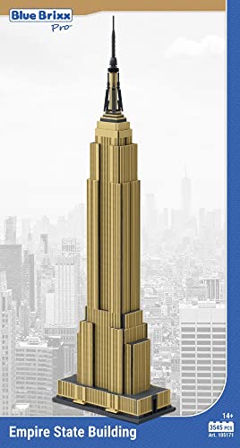 BlueBrixx Pro 105171 – Empire State Building aus Klemmbausteinen mit 3545 Bauelementen. Kompatibel mit Anderen Klemmbausteinen. Lieferung in Originalverpackung. von BlueBrixx