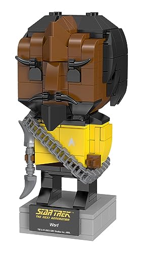 BlueBrixx Pro Star Trek Worf – Brick Buddy Figur aus „The Next Generation“ – Bausatz mit 257 Klemmbausteinen – offiziell lizenziert – für Kinder und Erwachsene – 105419 von BlueBrixx