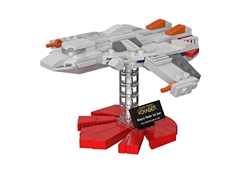 BlueBrixx Pro - Star Trek Maquis Raider Val Jean - Mini-Modell-Bausatz für Erwachsene und Kinder, 206 Klemmbausteine, Offiziell lizenziert, Ausstellungsständer inklusive, 105442 von BlueBrixx