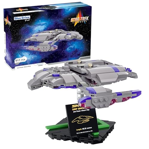 BlueBrixx Star Trek Jem'Hadar Attack Ship – Dominion-Kampfschiff aus Deep Space 9 – Midsize-Bausatz mit 511 Klemmbausteinen – ORIGINAL-Lizenz, 105686 von BlueBrixx