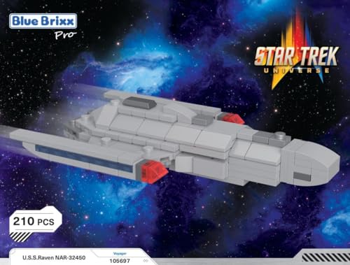 BlueBrixx Pro 105697 – Star Trek USS Raven NAR-32450 aus Klemmbausteinen mit 210 Bauelementen von BlueBrixx